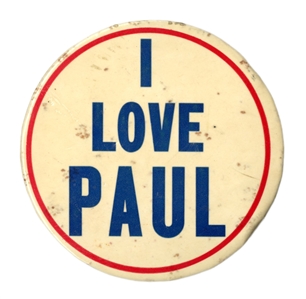 The Beatles 1960s I Love Paul 3 1/2" Button