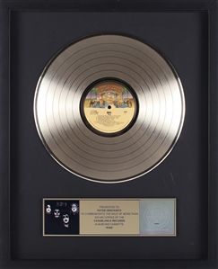 KISS 1974 Debut Album RIAA Gold Record Award Presented to Peter ‘Moose’ Oreckinto With COA