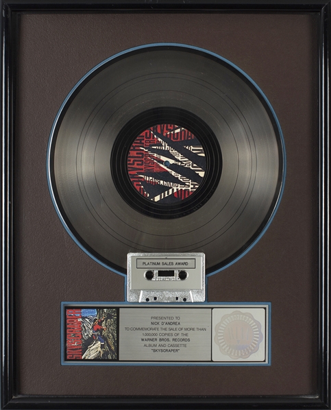 David Lee Roth 1988 Skyscraper RIAA Platinum Sales Award Presented To Nick DAndrea