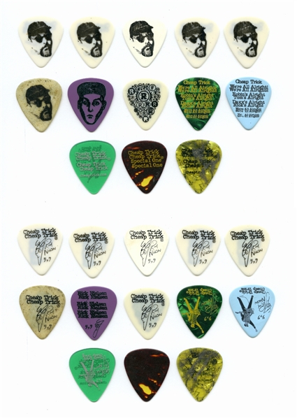 Cheap Trick 1990s-2000s Lot of 13 Rick Nielsen Specialty Picks With COA