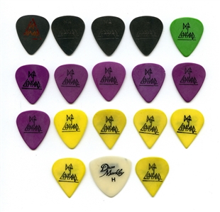 Def Leppard 2000s Bulk Lot of 18 Guitar Picks With COA