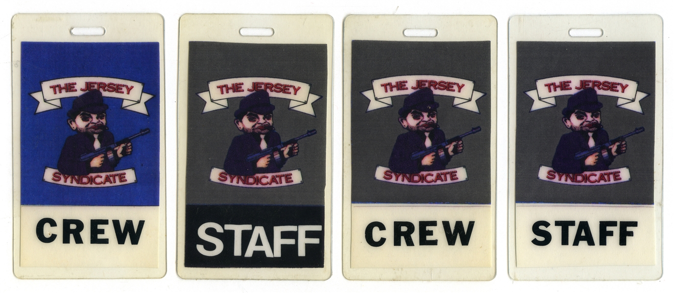Bon Jovi 1988-1990 Lot of 4 Jersey Syndicate Tour Laminates With COA
