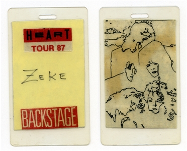 Heart 1987 Backstage Pass Issued To Zeke Clark With COA