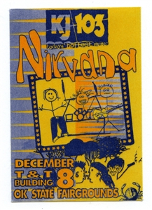 Nirvana 1993 Single Commemorative Decal for December 8 In OKC With COA