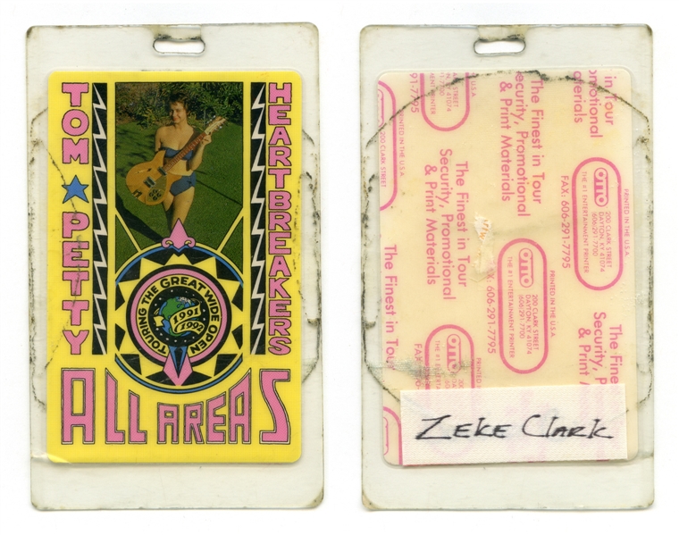 Tom Petty & The Heartbreakers 1991-1992 Backstage Pass Issued To Zeke Clark With COA