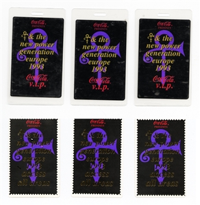 Prince 1993 Lot of 2 New Power Generation Europe VIP Backstage Passes With COA