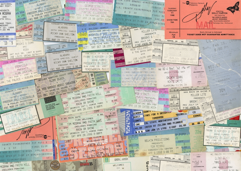 Country Music Tickets Lot With COA