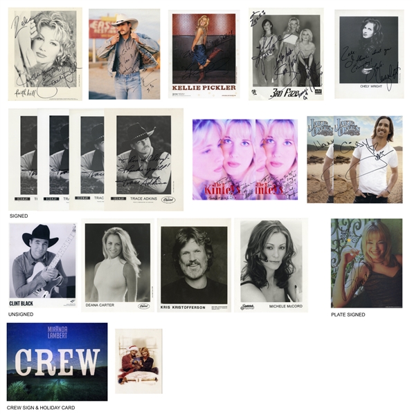 Country Music Signed & Unsigned Photos & Ephemera Lot With COA