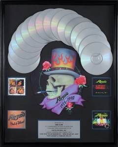 Poison 1986-1992 Multi-Album 15x Platinum In-House Sales Award Presented to Zeke Clark With COA
