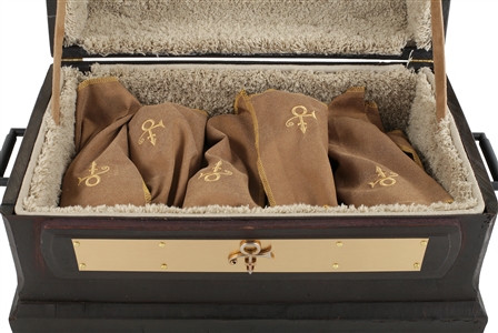 Prince 1994 Set of 12 Gucci 24K Gold Plated Goblets in Custom Case Gifted to Zeke Clark With COA