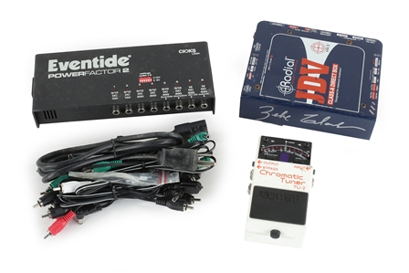 Zeke Clark Direct Box, Power Supply, Chromatic Tuner Equipment Lot With COA