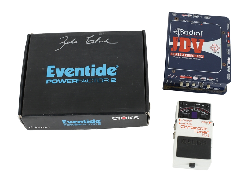 Zeke Clark Direct Box, Power Supply, Chromatic Tuner Equipment Lot With COA