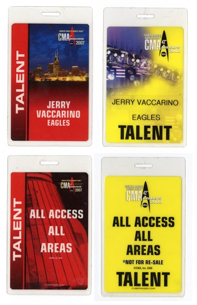 Eagles 2007-2008 Lot of 2 CMA Credentials Issued To The Tour Manager