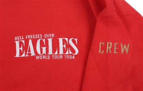 Eagles 1994 Hell Freezes Over World Tour Red Crew Sweatshirt