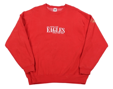 Eagles 1994 Hell Freezes Over World Tour Red Crew Sweatshirt