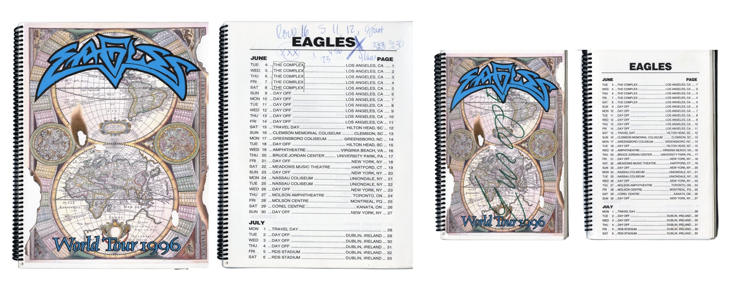 Eagles 1996 Lot of 2 Final Leg Hell Freezes Over Tour Itineraries