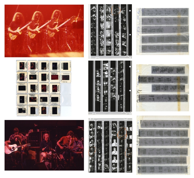 The Grateful Dead 1978-1989 Lot of 3 Contact Sheets, Negatives and Color Slides Live and Backstage With Transfer Rights