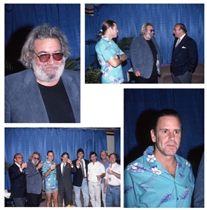 The Grateful Dead 1988 Jerry & Bob With Clive Davis Mixed Photography Lot With Transfer Rights