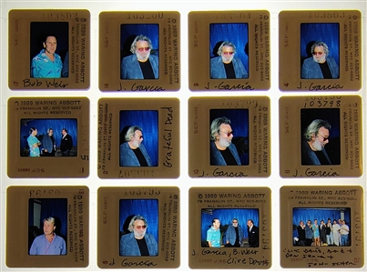 The Grateful Dead 1988 Jerry & Bob With Clive Davis Mixed Photography Lot With Transfer Rights