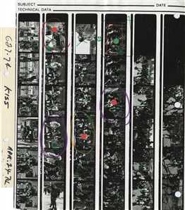 KISS 1974 Lot of 3 Rare BW Contact Sheets & Partial Negatives of KISS On The Way To Central Park With Transfer Rights