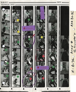KISS 1974 Lot of 3 Rare BW Contact Sheets & Partial Negatives of KISS at Georgette Klinger Salon With Transfer Rights