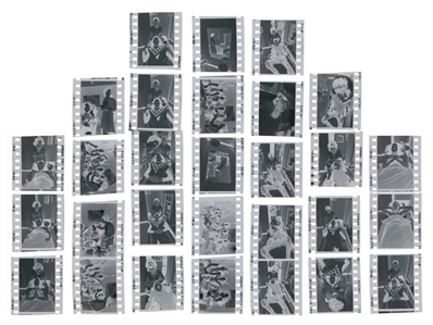 KISS 1974 Lot of 3 Rare BW Contact Sheets & Partial Negatives of KISS at Georgette Klinger Salon With Transfer Rights