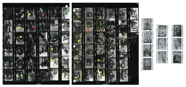 KISS 1975 Lot of 2 BW Contact Sheets & Partial Negatives of KISS With The Cadillac, MI Fire Department With Transfer Rights