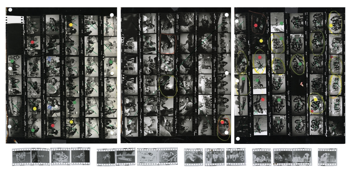 KISS 1975 Lot of 3 BW Contact Sheet & Partial Negatives of KISS During The Cadillac, MI City Council Meeting With Transfer Rights