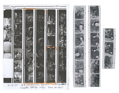 Bob Marley 1975 Lot of 15 BW Frames with Paper Contact Sheet Live at The Schaefer Music Festival With Transfer Rights
