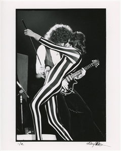 Queen 1977 Single BW 8 x 10 Print of Brian May & Freddie Mercury Together On Stage