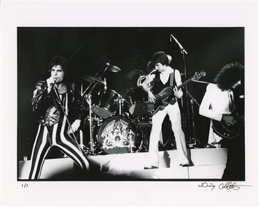 Queen 1977 Single BW 8 x 10 Print of Queen On Stage
