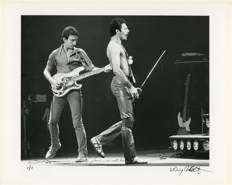 Queen 1980s Single BW 8 x 10 Print of John Deacon & Freddie Mercury