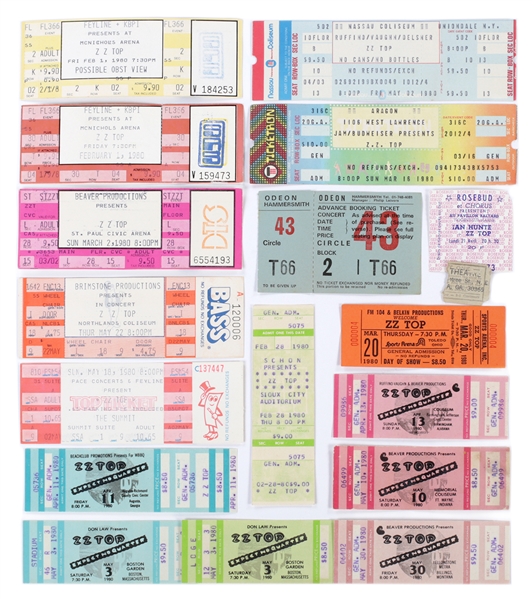 ZZ Top 1980 Deguello/Expect No Quarter Tour Lot of 18 Concert Tickets